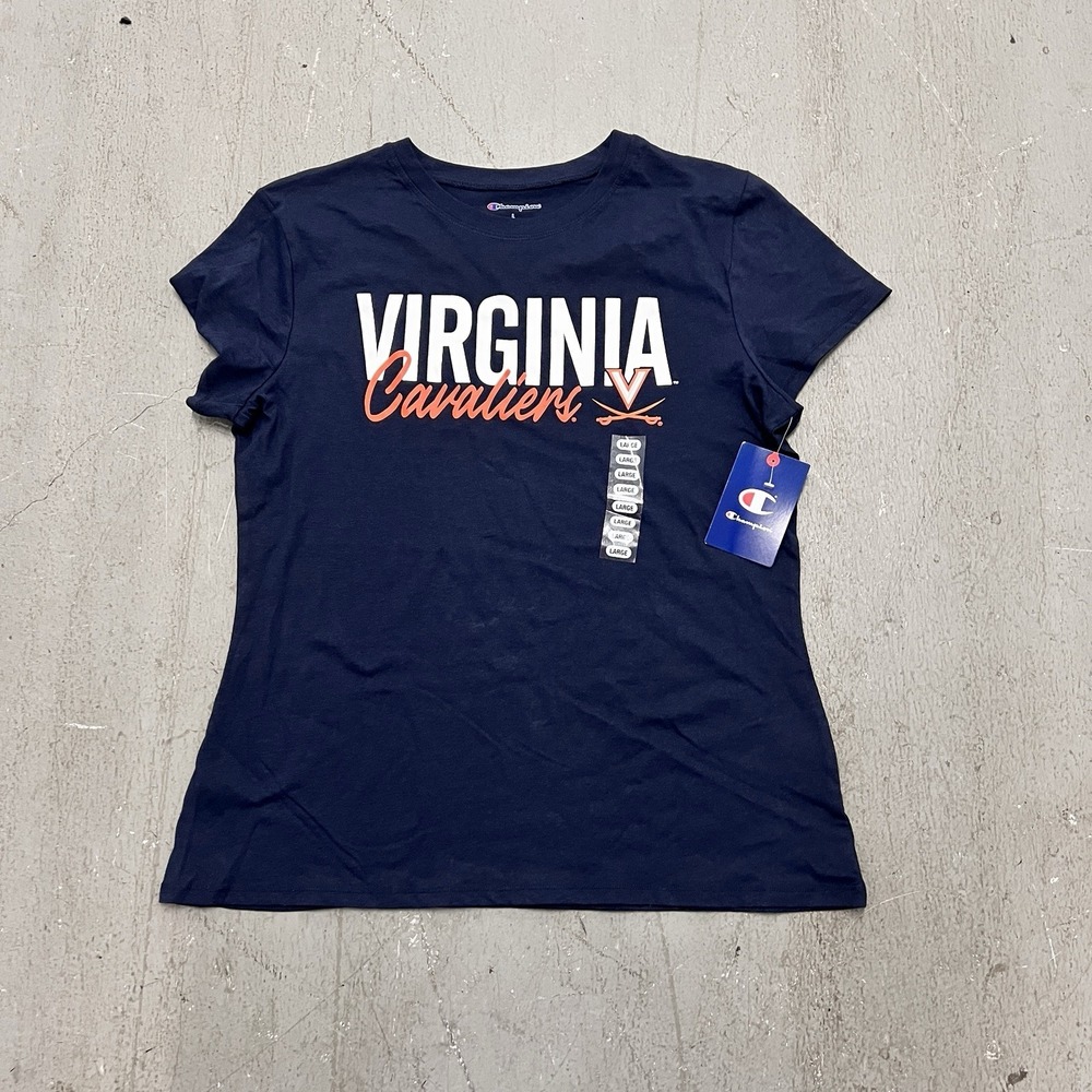 Champion Women's Virginia Cavaliers T-Shirt Navy Blue College Tee Size Large NWT
